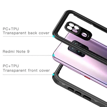 Gennemsigtigt bagcover Tætning i Vandtæt etui Til Xiaomi Redmi Note 9 4G dybhavs-Dykning Svømning TPU Telefon Tilfældet For RedMi Note 9