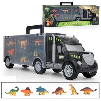 Dinosaur Transport Bil Carrier Truck Legetøj med 6 Dinosaurer , Legetøj Lastbiler Store Dinosaur Bil Legetøj til Drenge og Piger
