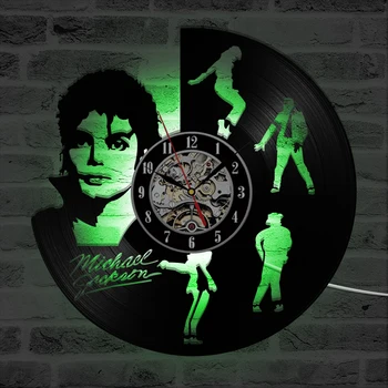 Dancing Michael Jackson Form FØRT vinylplade Ur Kreative Hængende Ure, Antik Indretning, Sort, Rund Hule vægur