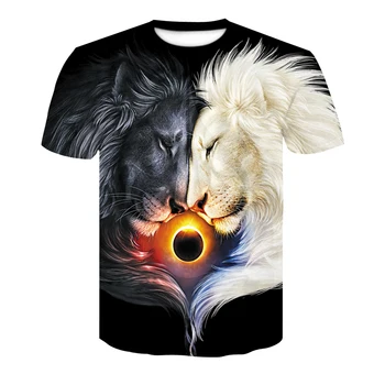 2020 Ny 3D-Lion T-shirt Mænd ' s Animal T-shirt Cool 3D-Stil Mønster 3DT Shirt Sommer Tendens Korte Ærmer