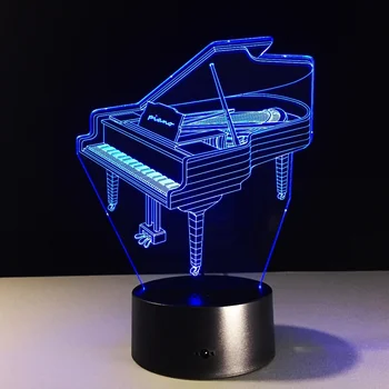 7 farver Klaver LED nat lys, farverig touch LED-visual light lille bordlampe Julegave