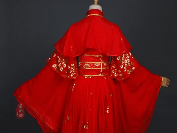 Nye Ankomst Animationsfilm Tian Guan Ci Fu Xie Lian Cosplay Kostume Rød Bryllup Kjole Halloween Kostumer til Kvinder Kinesiske Antikke Hanfu 13855