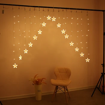 2,5 M AC220V julelys Romantiske Eventyr Star LED Curtain String Belysning til Hjemmet Soveværelse Bryllup Fest Dekoration Garland