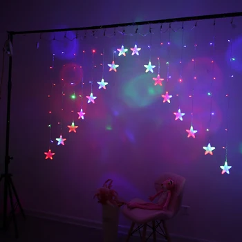 2,5 M AC220V julelys Romantiske Eventyr Star LED Curtain String Belysning til Hjemmet Soveværelse Bryllup Fest Dekoration Garland