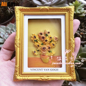 Fransk Van Gogh-Maleri Landskab Maleri Verden Ramme Køleskab 3D Magnet Køleskab Mærkat Souvenir Gave boligindretning