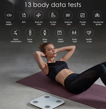 Xiaomi Smart Kropsfedt Sammensætning Skala 2 Bluetooth-5.0 Balance Test 13 Kroppen Data Bmi Sundhed Skala Smart Vægte Vægten