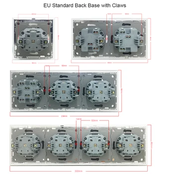 DIY Black EU-Schuko-Stikdåse med 2 USB-Opladning, Havne 5.1 DC 2.1 For EU Runde Box funktionstasten Kun