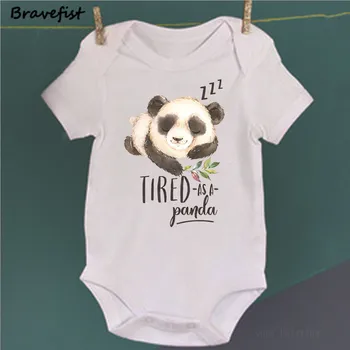Nyfødte Tøj Sæt Nye Sommer Baby Drenge Piger Korte Ærmer Tegnefilm Bomuld Heldragt Børn Overalls 2018 Spædbarn Panda Jumpsuits