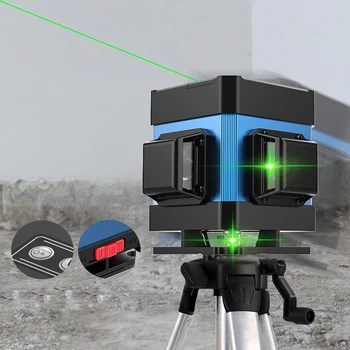 XEAST 2019 Hot 12 line laser-niveau for fliser udlægning af selvnivellerende 360 Vandret Og Lodret på Tværs af Grøn 3D laser-niveau