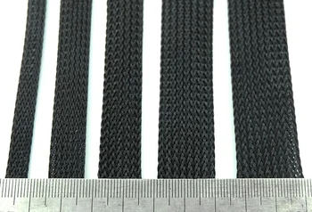 5M Flettet Kabel-Ærme 30mm Udvides PET Wire Wrap Nylon Stramme Høj Tæthed Jakke Beskyttelse Isoleret Line, Sele, Sort