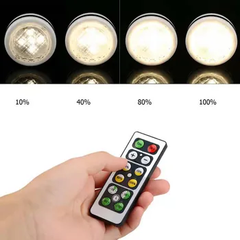 6STK LED Nat Lys Trådløse Bærbare Fjernbetjeningen og Batteri Drevet Touch Sensor Under-Kabinet Lys til Køkken Væg Lampe