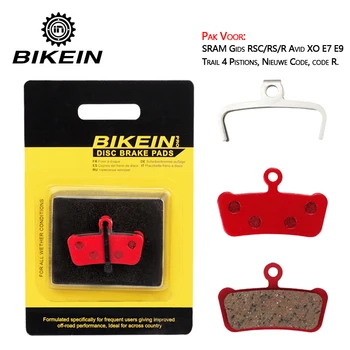 BIKEIN 4pair cykel keramiske skivebremser for SRAM guide RSC / RS / R Ivrig XO E7 E9 Trail 4 Pistions MTB hydraulisk brake pads