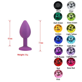 100PCS/meget Lille Størrelse Jeweled Rhinestone Silikone Anal Plug Anal Sex Legetøj Anal Masturbation Butt Prop for Mænd Voksen Produkt