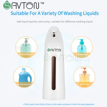 SAVTON Intelligent sæbedispenser Automatisk 400ml Mini Vaskemaskine Automatisk Dispenser Til Køkken Badeværelse håndvask Sanitære