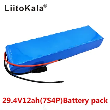 LiitoKala 7S4P 29.4 v 12Ah el-cykel motor ebike-scooter 24v li-ion-batteri pack 18650 lithium batterier, 15A 13983