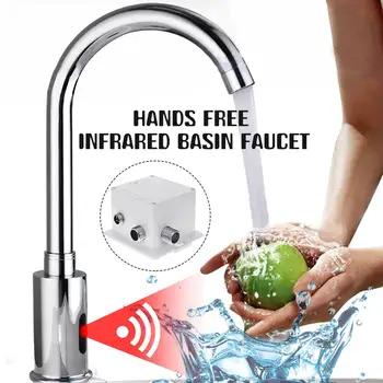 Infrarød Sensor Håndvask Håndvask Hane Berøringsfri Automatisk Touch-Free Vandbesparende Sensor Dæk Mount Forstand Vandhaner Tryk