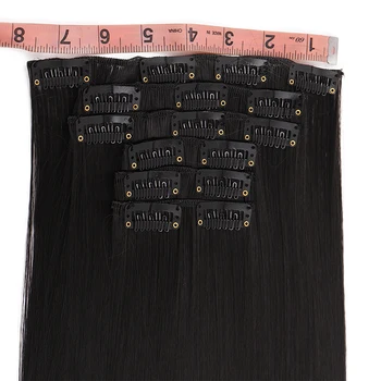 MANWEI 22inch Straight hair 16 Klip i kunstigt Hår Styling Syntetiske Hår Extensions Ombre Toupéer Extension hår til kvinder