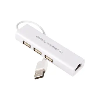 Professionel USB til RJ45 3 USB 2.0-Porte Ethernet RJ45 Kablet LAN netværkskort Hub Adapter til Mac til Android 802.11 n Ekstern