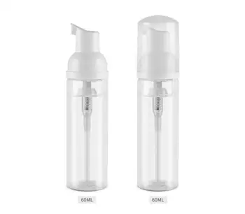 Gratis forsendelse 100pcs 60ml PET Gennemsigtig Kosmetiske Soam Skum Pumpe Flaske, Dispenser Airless Skumfrembringer Flaske SN1666