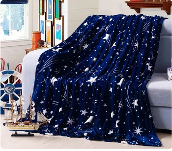 55Bright stars sengetæppe blanke Høj Tæthed Super Blød Flannel Tæppe til for den sofa/Seng/Bil Bærbare Plaider