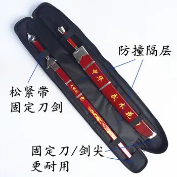 Top kvalitet 110cm Oxford multi-funktion kampsport stick taske broderi wu wushu sværd tasker kniv tai chi kendo kung fu taske