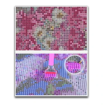 Håndarbejde Diy Diamant Maleri Vase Med Blomst Cross Stitch Broderi Fuld Pladsen Illustration Fuld Rhinestone Mosaik Violet