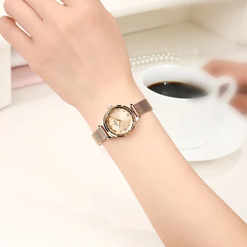 2020 WWOOR Ure Kvinder Luksus Mærke Rose Gold Stilfuld Kjole Ur Damer Afslappet Quartz armbåndsur Til Kvinder Gaver Reloj Mujer