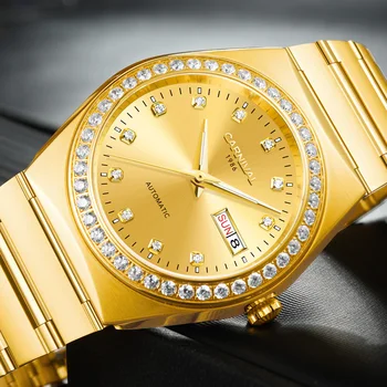 Karneval Automatic Ur til Mænd med Diamant Golden Mekanisk Ur Herre Ure Top Mærke Luksus Armbåndsur reloj hombre
