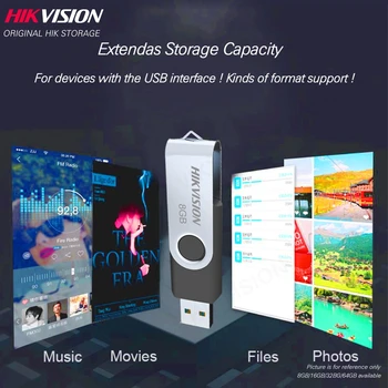 Hikvision HikStorage USB-Flash-Drev, 8GB, 16GB, 32GB, 64GB Pen-Drev USB2.0 USB3.0 Lille Stick Memory Stick Opbevaring #M200S