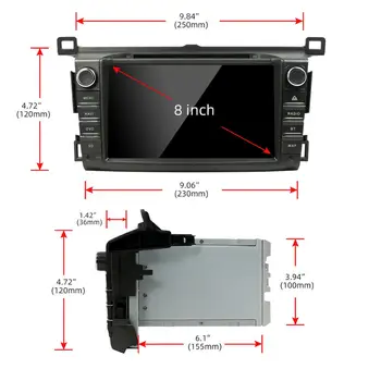 Bosion 2 Din Android 10.0 Car Multimedia DVD-Afspiller GPS For Toyota RAV4 Rav 4 2013-2018 Bil Radio Octa Core GPS Navigation Wifi 141182