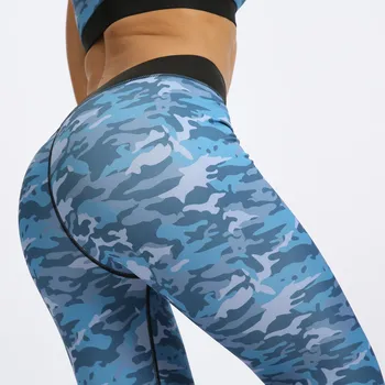 2STK Damer Camouflage Camo Yoga Sæt sportstøj Til Kvinder Fitness Fitness Tøj Booty Yoga + Sport Bh FITNESS Sport, der Passer Femme