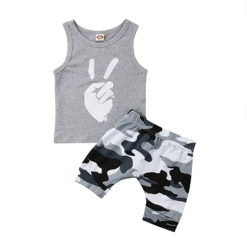 Toddler Børn Camo Tøj Baby Drenge Toppe, T-shirt, Korte Bukser 2stk Outfits Sæt Tøj