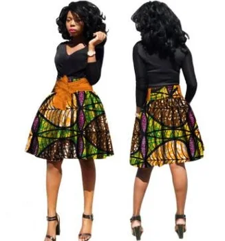 Afrikanske Tøj Traditionelle Tid-begrænset Salg særtilbud Kvinder 2019 Trykt Korte Nederdele Bomuld Bælte