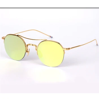 Høj Kvalitet, Klassisk Vintage Runde Pilot Solbriller Mænd Thom Aviato Sol Briller med Farvet Linse Kvinder UVgafas oculos de sol