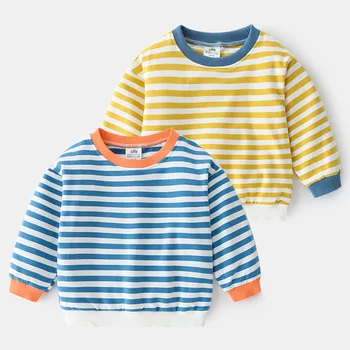 2020 Foråret Efteråret 2 3 4 5 6 7 8 9 10 År Børn Bomuld Skole Stribet Farverig Mosaik Sweatshirt Til Baby, Børn Drenge