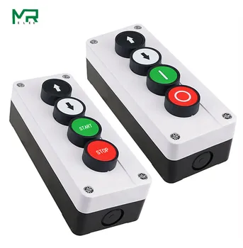 22mm knappen hvide kontrol plast vandtæt switch box 4 hul med pil-knappen stop industrial control box 165 * 68 mm