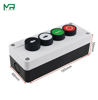 22mm knappen hvide kontrol plast vandtæt switch box 4 hul med pil-knappen stop industrial control box 165 * 68 mm