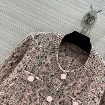 Luksus Mærke langærmet Sweater Cardigan 2020 Efteråret Kvinder High-end Design Søde Matchende Strikket Vilde Uld Korte Cardigans Ny