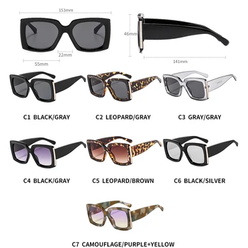 Fashion Square Solbriller Kvinder Mænd 2020 Luksus Mærke Stor Ramme Sol Briller Kvindelige Klassiske Vintage Leopard-Brillerne Gafas de sol