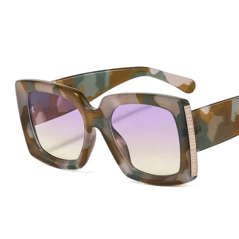Fashion Square Solbriller Kvinder Mænd 2020 Luksus Mærke Stor Ramme Sol Briller Kvindelige Klassiske Vintage Leopard-Brillerne Gafas de sol