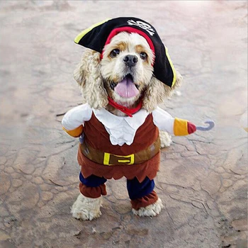 Nye Ankomst Sjove Pet Tøj Cosplay Pirat Hund Kat Halloween Fest Søde Kostume Tøj Komfort Til Små Og Mellemstore Hund #254925