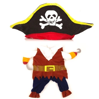 Nye Ankomst Sjove Pet Tøj Cosplay Pirat Hund Kat Halloween Fest Søde Kostume Tøj Komfort Til Små Og Mellemstore Hund #254925