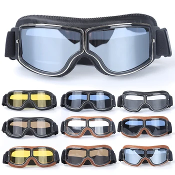 2018 Nyeste-Style Læder Beskyttelsesbriller Vintage Motorcykel Beskyttelsesbriller Vintage Motorcykel Beskyttelsesbriller Retro Jet Hjelm Briller