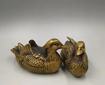 Kina samling archaize messing Mandarin duck statue af Et par
