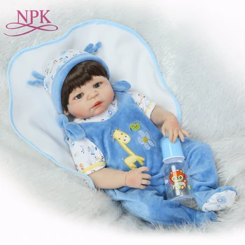 NPK reborn dukke med blød blid berøring realistisk blød silikone vinyl dukke fuld vinyl body Julegave til piger