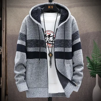 Cardigan Sweater Hoody Efterår Og Vinter Mænd er Polstret Fløjl Løs 2020 Modetøj langærmet Cardigan Japansk Tøj