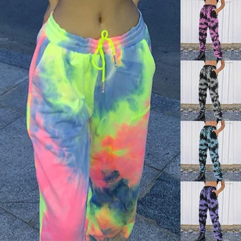 2020 Tie Dye Sweatpants Kvinder, Høj Talje Joggere Hip Baggy Bukser Elastisk Efteråret Streetwear Sport Løs Casual Bukser