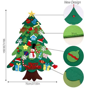 DIY Følte juletræ Sæt Julepynt Part Forsyninger til Børnehave Børn Gave Nye År Navidad