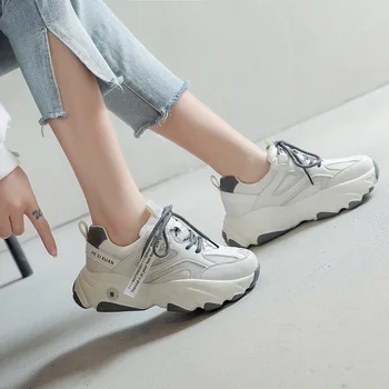 SWYIVY Mesh Chunky Sneakers Kvinder Med Hæl Solid Kvinder Hvid Sneakers 2020 Spring Ny Tyk Bund Casual Sko Kvinder Mode 43