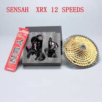 SENSAH XRX M9100 MTB 12 Hastighed Groupset 12s Shifter Håndtaget Bagskifter 11-52T Kassette Gear, Kæde 12s Guld Kits Til Shimano